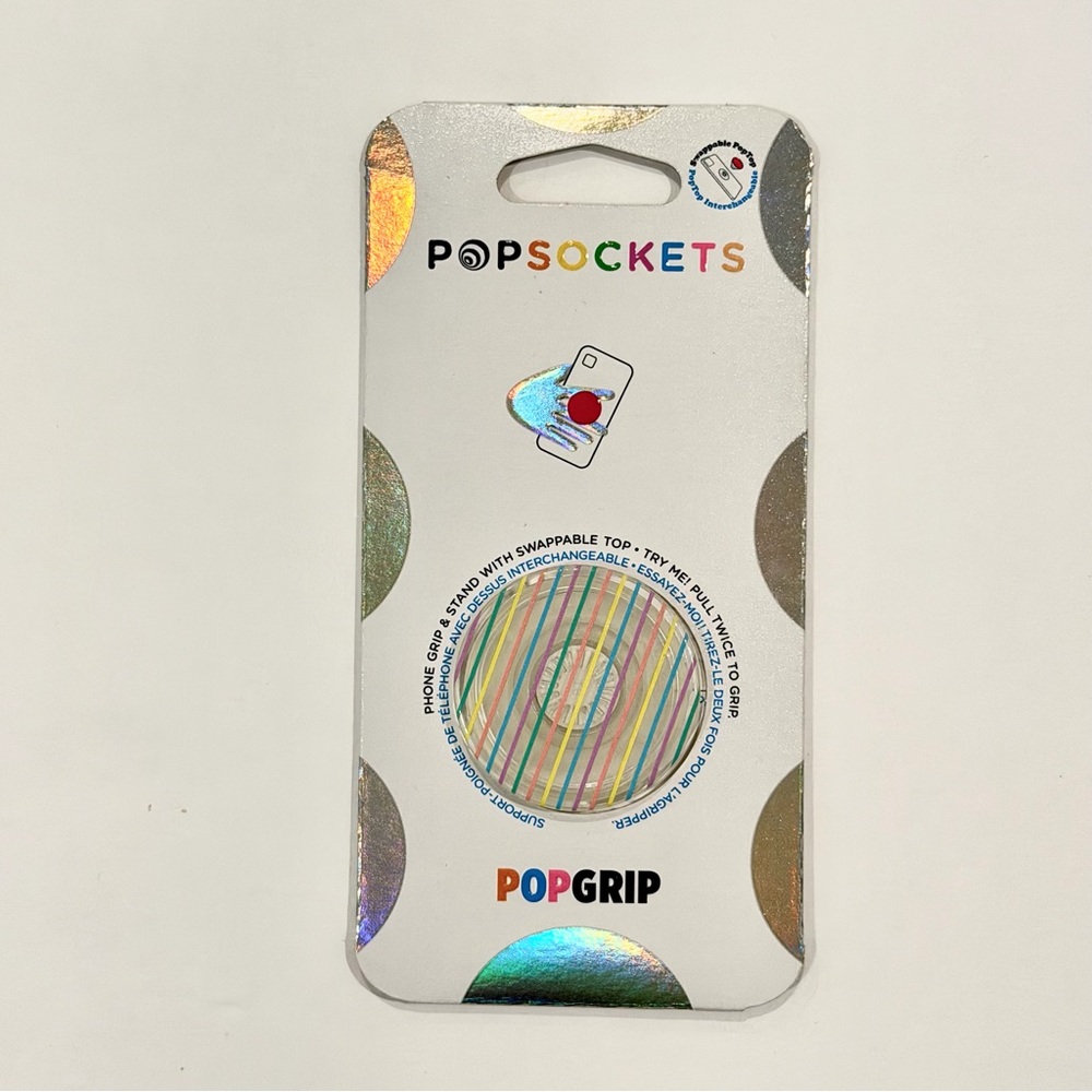 PopSocket PopGrip Phone Grip - Rainbow Pastel Stripes